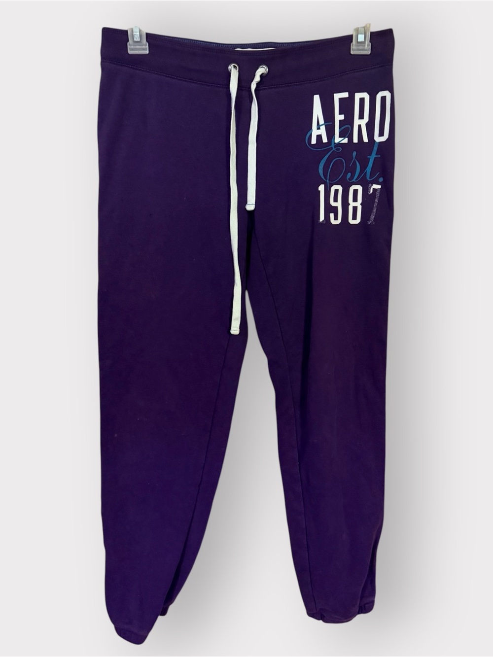 Aeropostale Women’s Medium Purple Y2K Graphic Logo Sweatpants Joggers Flaw